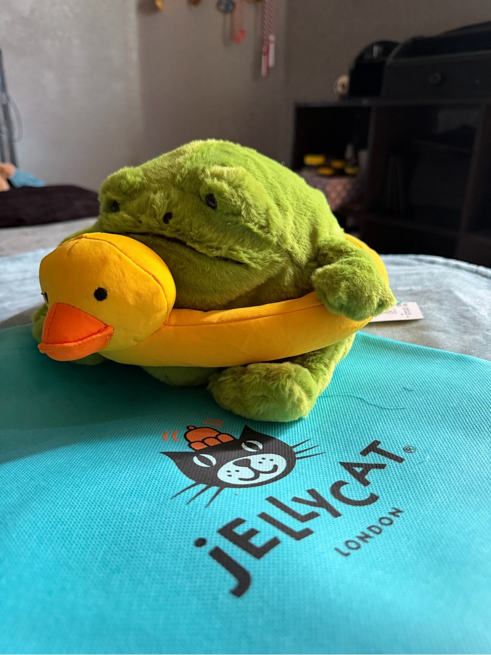 Jellycat Ricky Rain Frog in a Rubber Ducky Plush - Jellycat